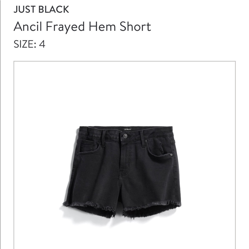 Ancil Just Black Frayed Hem Shorts 4